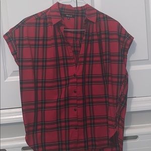 Plaid Madewell button down. Barley worn